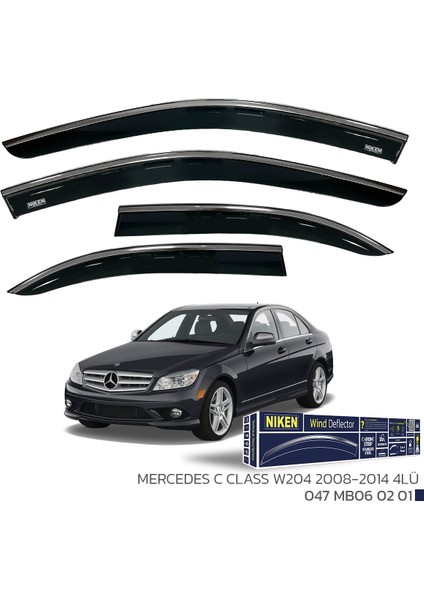Mercedes C Serisi W204 Kromlu Cam Rüzgarlığı Niken 2008-14 Arası Uyumlu