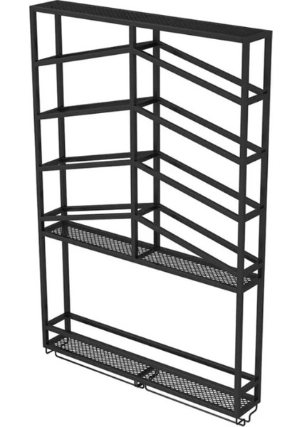Şarap ve Bardaklar Için Şık Duvara Monte Metal Raf, Siyah Renkli Tasarım modelleri