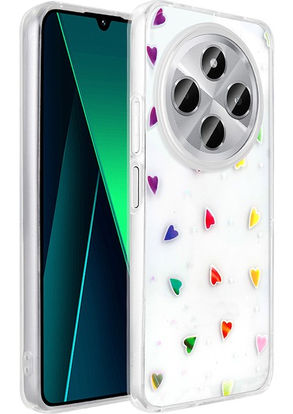 Redmi 14C 4g Kılıf Şeffaf Figürlü Zore Folk Sert Kapak - Kalp