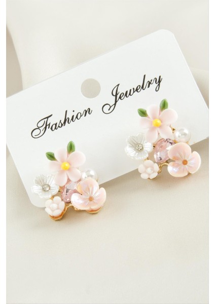 Çiçek Mineli Taşlı Küpe fiyatları