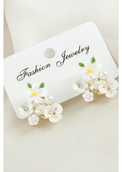 Çiçek Mineli Taşlı Küpe fırsatları