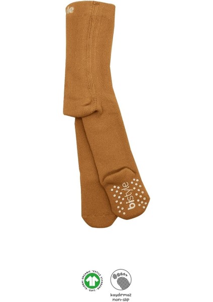 Bistyle Tekli Kaymaz Mix Havlu Külotlu Çorap BS50501M Hardal