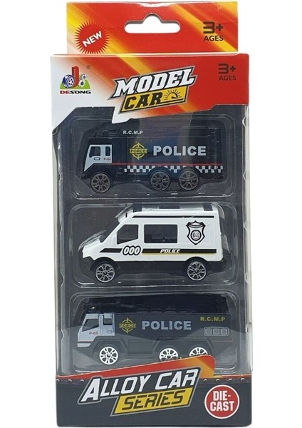 3'lü Iş Makinaları Road Seti - Die Cast - DS044 - Polis fırsatları