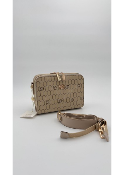 Vizon Çift Fermuarlı Omuz Çantası Orijinal Levid'or