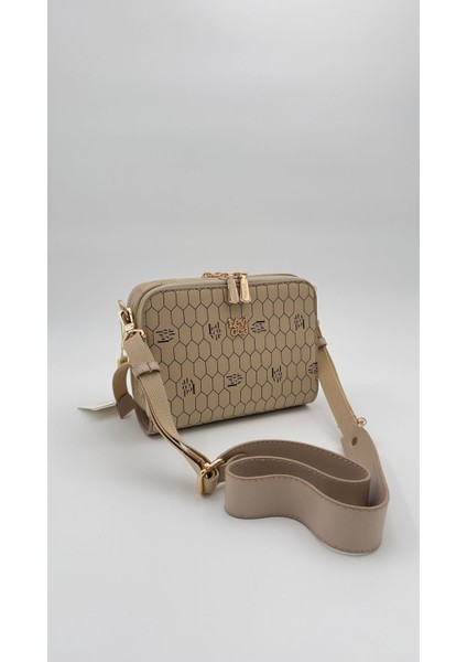 Vizon Çift Fermuarlı Omuz Çantası Orijinal Levid'or