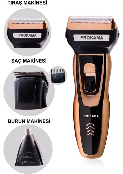 3 Başlıklı Erkek Tıraş Makinesi Seti, Pratik ve Güçlü Bakım Aracı fiyatları