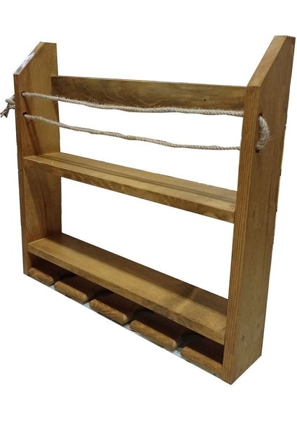 Rustik Ahşap Şaraplık Halatlı Şarap ve Içki Standı fiyatları