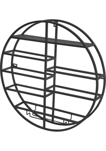 Siyah Metal Daire Şaraplık, Duvara Monte Şarap Rafı ve Kadehlik modelleri