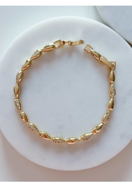 Taşlı Su Damlası Bileklik