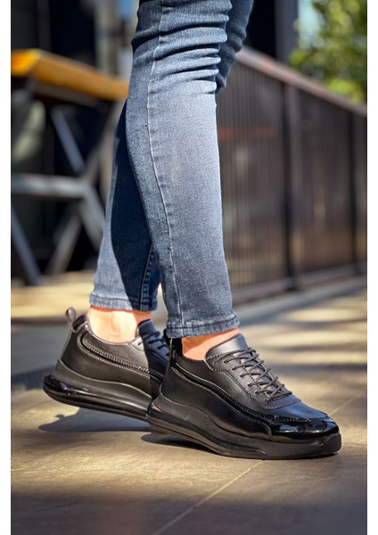 First Premium Özel Taban Erkek Sneaker Siyah modelleri