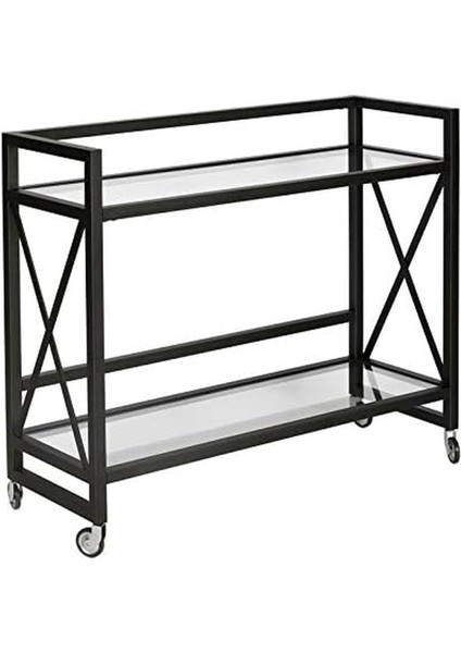 Şık Siyah Servis ve Sunum Arabası, Pratik ve Kullanışlı Tasarım