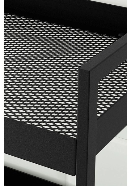 Siyah Çelik 3 Katlı Tekerlekli Servis Arabası, Dayanıklı ve Şık Tasarım indirimleri