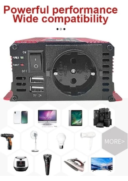 Epilons 12V 2000W Modifiye Sınus Inverter 220V Dijital Göstergeli- Taşınabilir Güç Kaynağı indirimleri