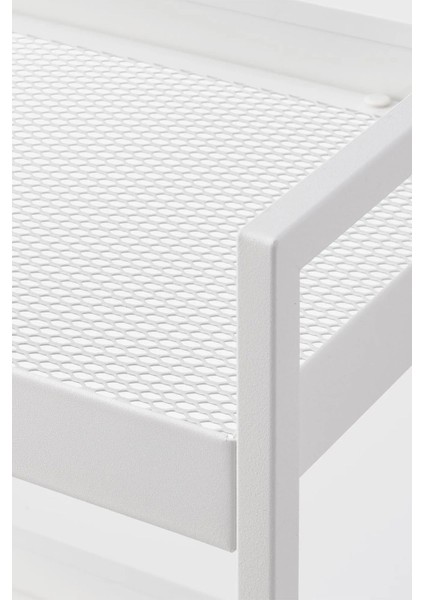 3 Katlı Çelik Servis Arabası, Tekerlekli ve Beyaz, Dayanıklı ve Kullanışlı Tasarım