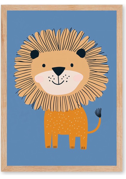 Sevimli Orman Ikilisi - Doğal Ahşap Çerçeveli Tablo - Poster Seti (2’Lİ)