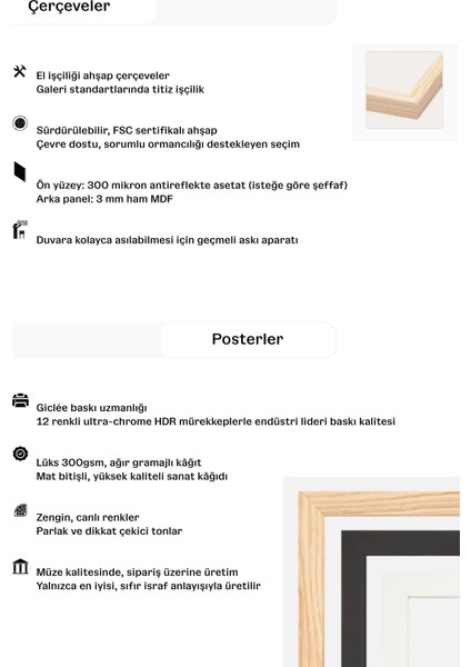 Sevimli Orman Ikilisi - Doğal Ahşap Çerçeveli Tablo - Poster Seti (2’Lİ)