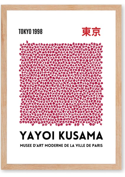 Kusama Tokyo 1998 Nokta Ağı - Doğal Ahşap Çerçeveli Tablo - İllüstrasyon Poster - Curated By Push