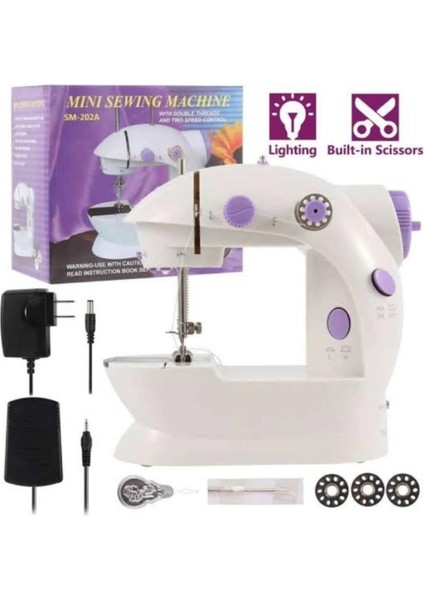 Dikiş Makinesi Sew Whiz Elektrikli Veya Pille Çalışabilen Çift Kademeli Işıklı Mini fiyatları