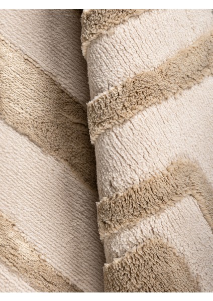 Cozy Czy-02 Modern Geometrik Desenli Toz Vermez Yumuşak Dokulu Bej Makine Halısı – Salon, Yolluk, Yatak Odası, Mutfak, Çocuk Odası Için Uygun Czy-02 modelleri