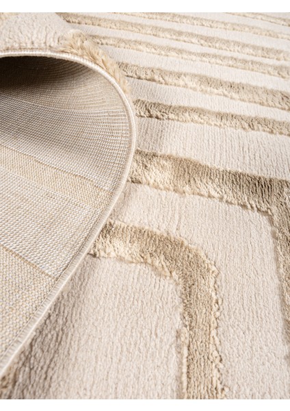 Cozy Czy-02 Modern Geometrik Desenli Toz Vermez Yumuşak Dokulu Bej Makine Halısı – Salon, Yolluk, Yatak Odası, Mutfak, Çocuk Odası Için Uygun Czy-02 fırsatları
