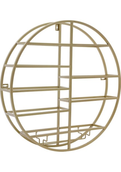 Modern Metal Şaraplık ve Kadehlik, Gold Şarap Rafı, Şık ve Dayanıklı Tasarım