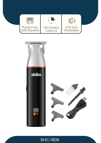 Siyah Çok Fonksiyonlu Saç ve Sakal Kesme Makinesi, Pratik ve Şık Tasarım