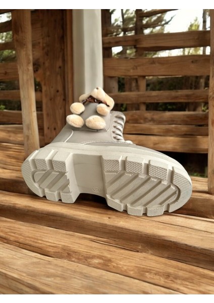 Ayıcıklı Soğuk Geçirmez Kaymaz Taban Kız Çocuk Bot, Fermuarlı Kız Çocuk Krem Bot, Bej Çocuk Bot fiyatları