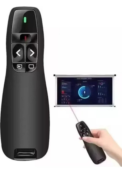 Yeşil Kablosuz Lazer Sunum Kumandası Siyah Renk indirimleri