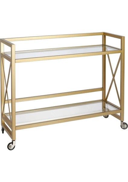 Şık Metal Bar Servis Arabası, Gold Sunum ve Servis Aracı