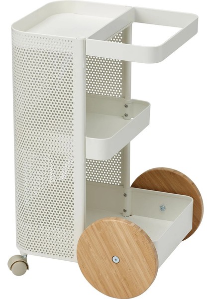 Beyaz, 42X39X65 Cm, Tekerlekli Servis Sehpası, Şık ve Pratik Kullanım Sağlar fiyatları