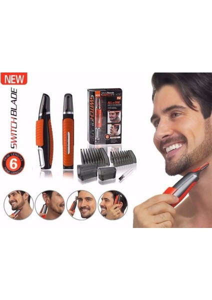 Çok Renkli 6 Parça Pilli Tıraş Makinesi, Pratik ve Şık Tasarım