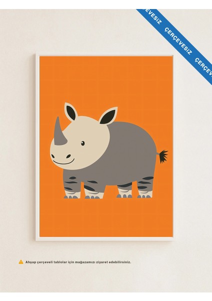Tiny Rhino - Çerçevesiz Poster - Sakin Çocuk Posteri fırsatları