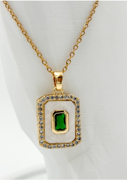 Fıora Zirkontaşlı Zümrüt Rengi Şık Zarif Kadın Kolye fırsatları