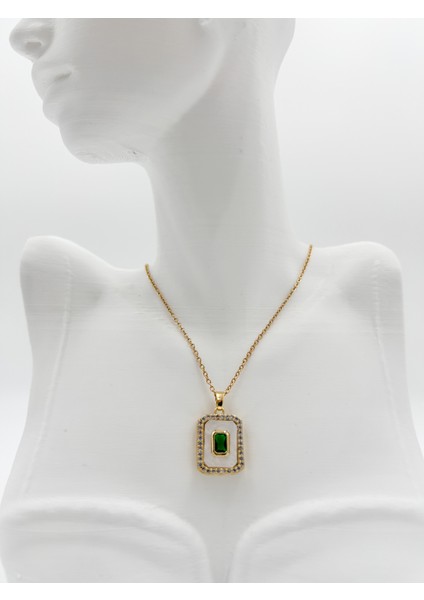 Fıora Zirkontaşlı Zümrüt Rengi Şık Zarif Kadın Kolye indirimleri