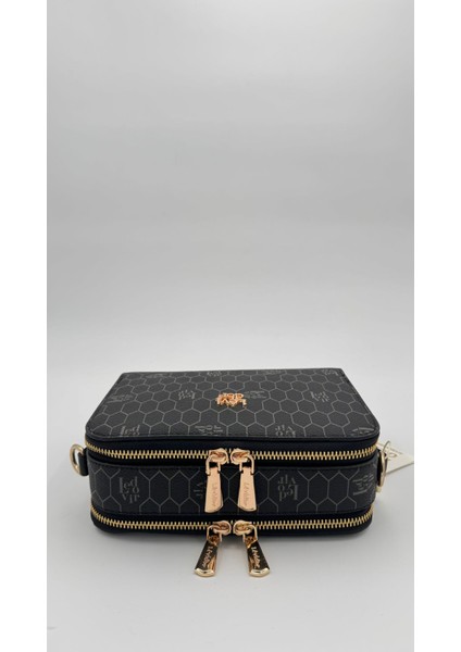 Siyah Çift Fermuarlı Omuz Çantası Orijinal Levid'or fırsatları