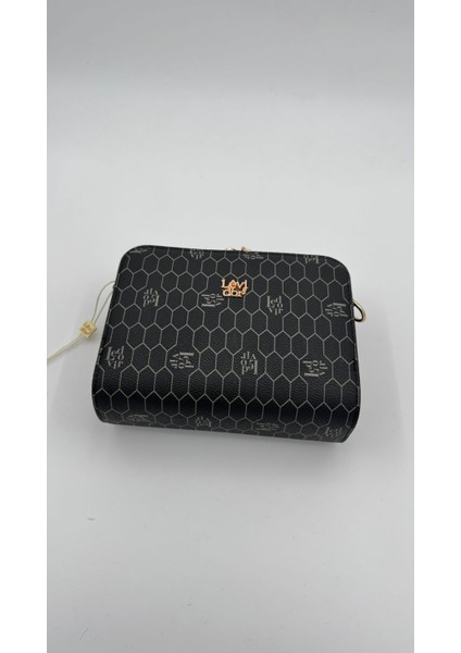 Siyah Çift Fermuarlı Omuz Çantası Orijinal Levid'or