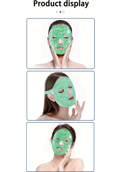 Terapi Jel Yüz Maskesi Soğuk ve Sıcak Boncuklu Ayarlanabilir Maske (Yeşil)
