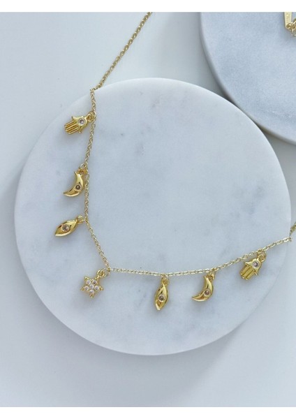 Çelik Şans Charm Kolye