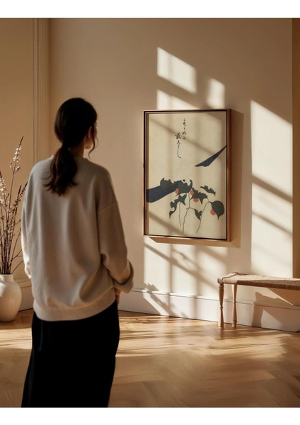 Quiet Harvest - Doğal Ahşap Çerçeveli Tablo - Japon Minimalist Poster