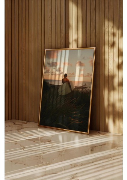Golden Stillness - Doğal Ahşap Çerçeveli Tablo - Renkli Fotoğraf Poster indirimleri
