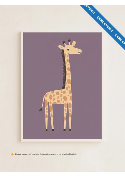 Gentle Giraffe - Çerçevesiz Poster - Yumuşak Çocuk Posteri fırsatları