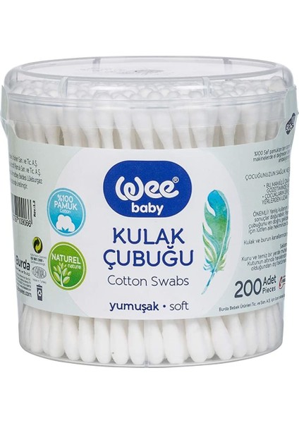 Wee Baby Kulak Temizleme Çubuğu (200 Adet) 906