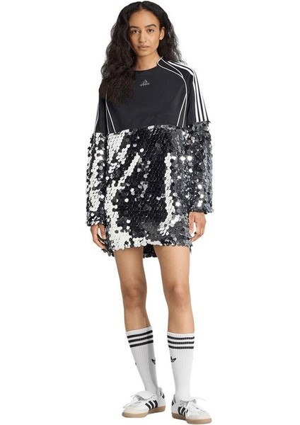 Kadın Siyah Elbise Sequıns Dress KE9798