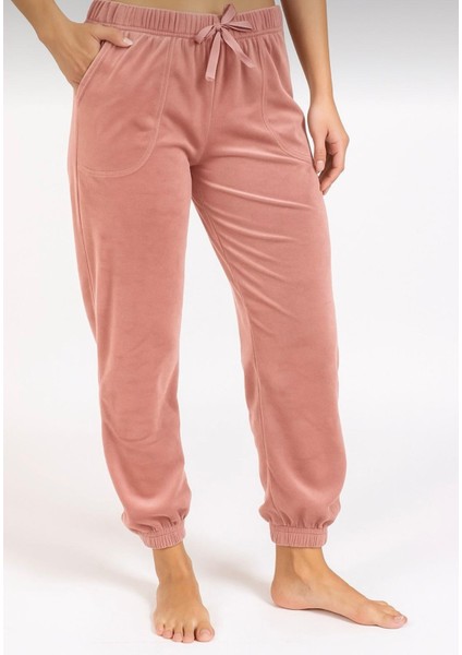 Kadın Soft Cepli Fransız Kadife Tek Alt Pijama modelleri