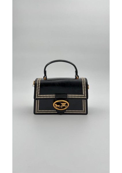 Siyah Benek Detay Omuz Çantası Orijinal Levid'or Premium