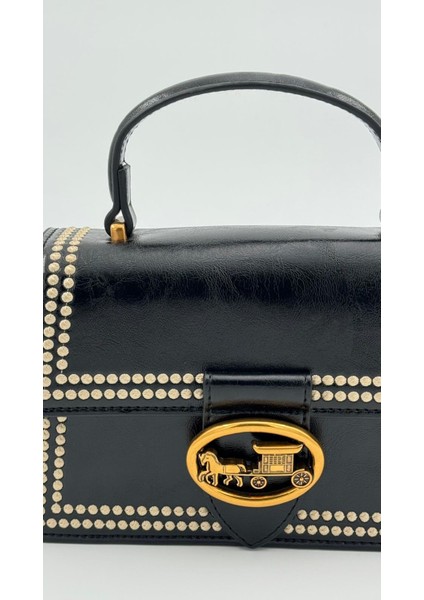 Siyah Benek Detay Omuz Çantası Orijinal Levid'or Premium indirimleri