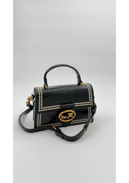 Siyah Benek Detay Omuz Çantası Orijinal Levid'or Premium