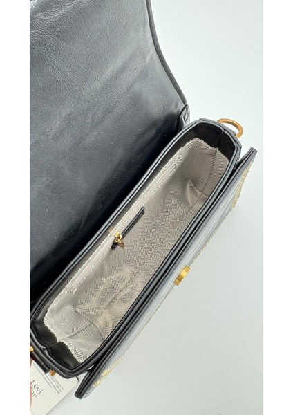 Siyah Benek Detay Omuz Çantası Orijinal Levid'or Premium