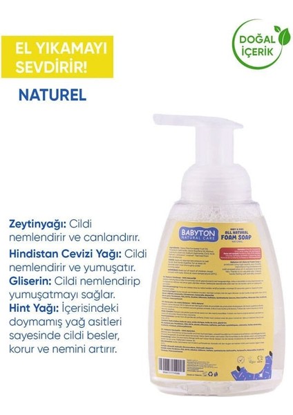 Babyton Çocuklar Için Doğal Köpük Sabun Naturel fiyatları