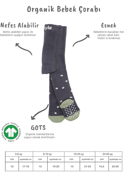 Bistyle Tekli Puan Kaymaz Havlu Külotlu Çorap BS50502 Antrasit fiyatları